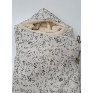 Saco capazo capucha Arthemisa pelo crema