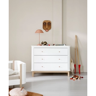Cómoda Wood 3 cajones White/Oak Cómoda Wood 3 cajones White/Oak