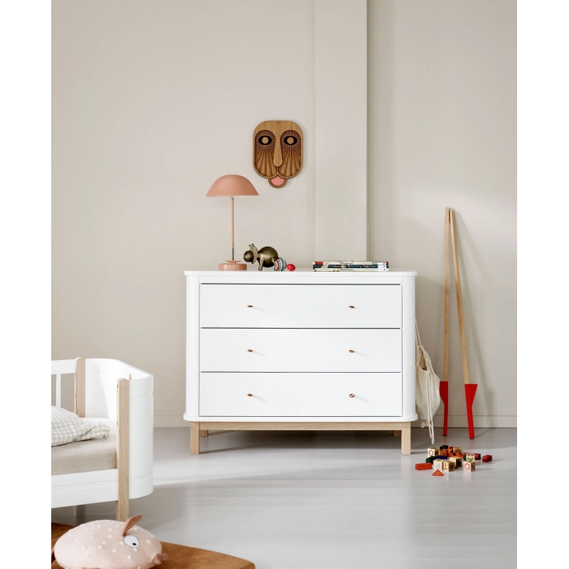 Cómoda Wood 3 cajones White/Oak Cómoda Wood 3 cajones White/Oak