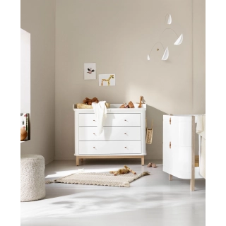 Cómoda cambiador Wood 3 cajones White/Oak Cómoda cambiador Wood 3 cajones White/Oak