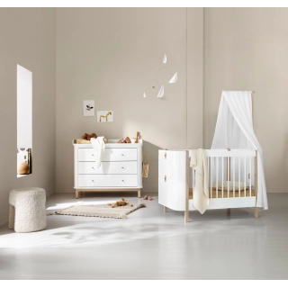 Cómoda cambiador Wood 3 cajones White/Oak Cómoda cambiador Wood 3 cajones White/Oak