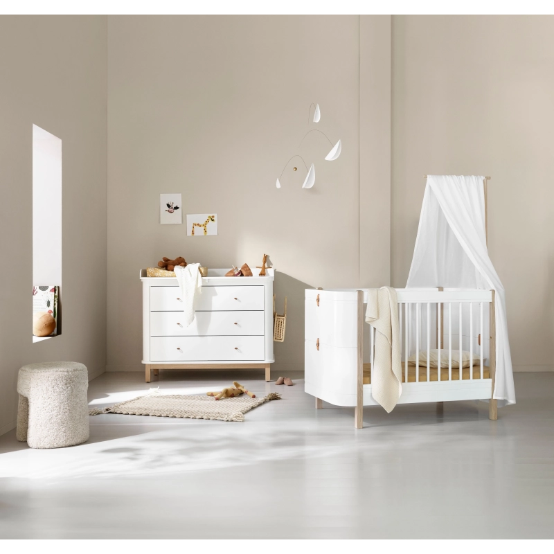 Cómoda cambiador Wood 3 cajones White/Oak Cómoda cambiador Wood 3 cajones White/Oak