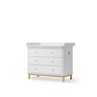 Cómoda cambiador Wood 3 cajones White/Oak Cómoda cambiador Wood 3 cajones White/Oak