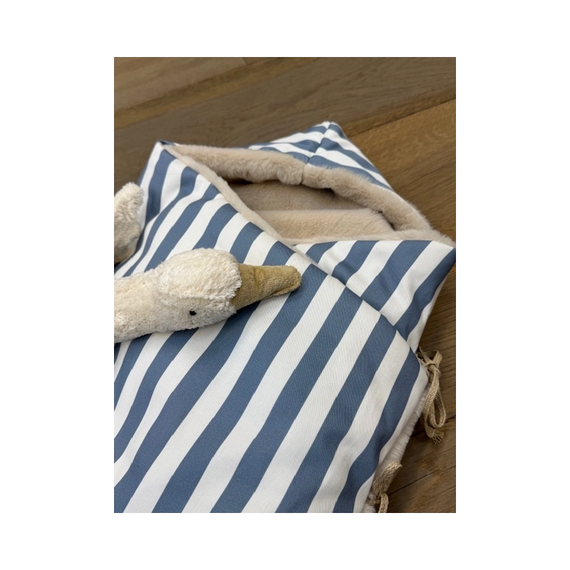 Saco para capazo con capucha Giorgia Azul pelito piedra