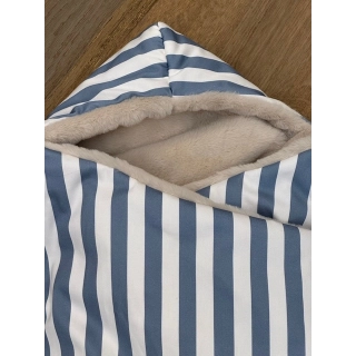 Saco para capazo con capucha Giorgia Azul pelito piedra