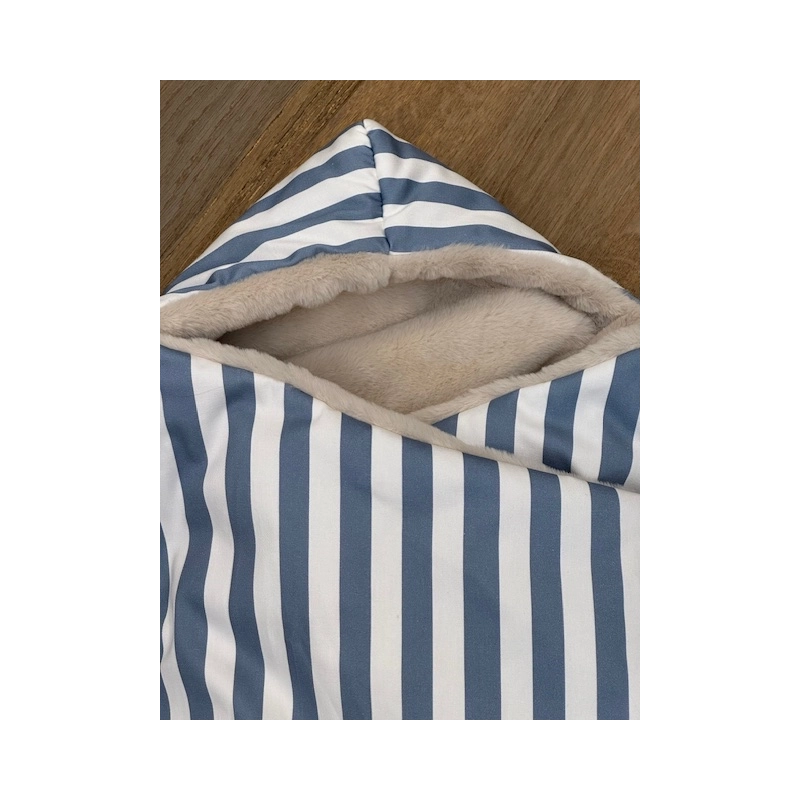 Saco para capazo con capucha Giorgia Azul pelito piedra