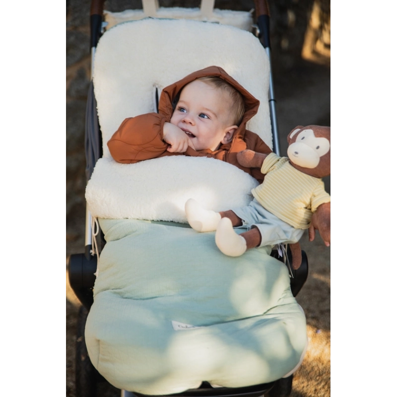 Saco Crepe menta interior borreguito Saco Crepe menta interior borreguito