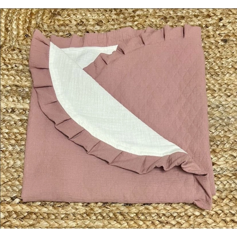 Toquilla con volante Crepe Rosa bambula