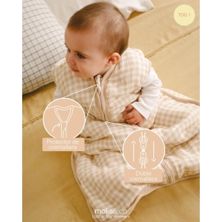 Saco de dormir bebé Entretiempo Vichy Sand Saco de dormir bebé Entretiempo Vichy Sand
