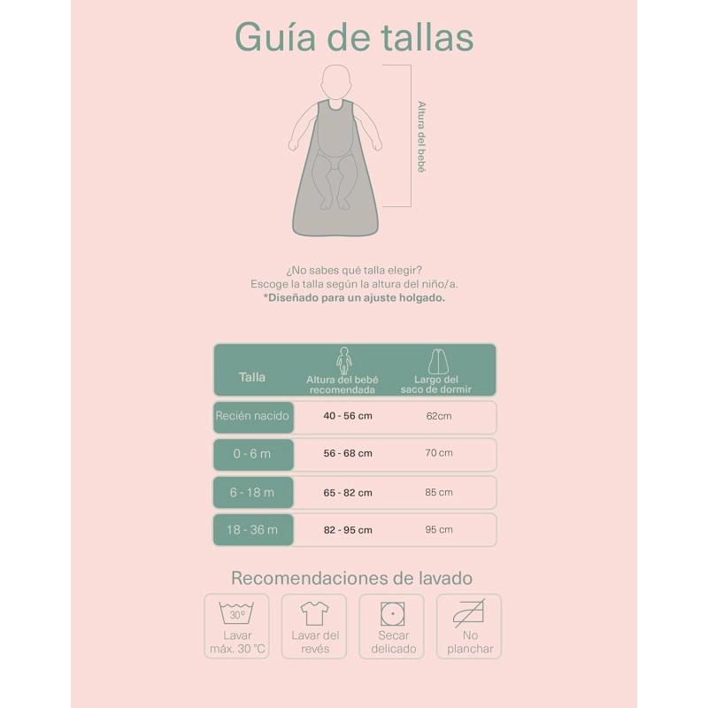 Saco de dormir bebé Entretiempo Vichy Sand Saco de dormir bebé Entretiempo Vichy Sand