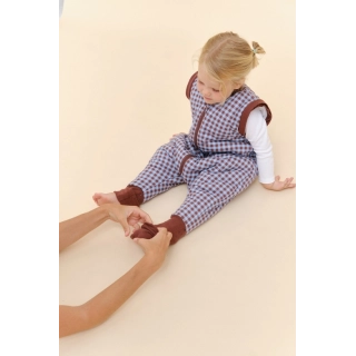 Saco de dormir invierno con mangas y calcetines Vichy Brown&Blue