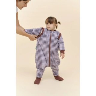Saco de dormir invierno con mangas y calcetines Vichy Brown&Blue