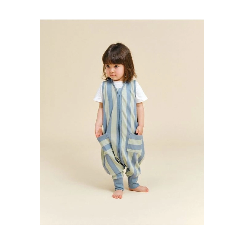 Saco de dormir con piernas de verano Green&Blue Stripes Saco de dormir con piernas de verano Green&Blue Stripes