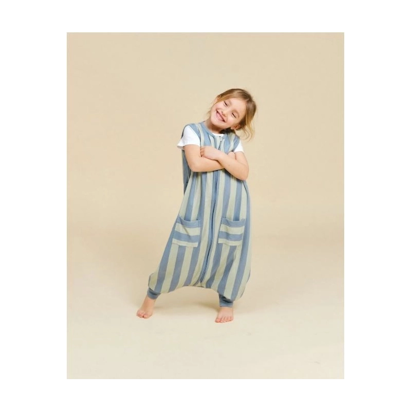 Saco de dormir con piernas de verano Green&Blue Stripes Saco de dormir con piernas de verano Green&Blue Stripes