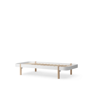 Wood Lounger Bed 120 White/Oak 123