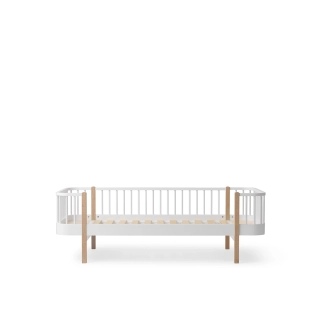 Cama Wood Day 90* 200* Oliver Furniture White/Oak | Pinpi 123
