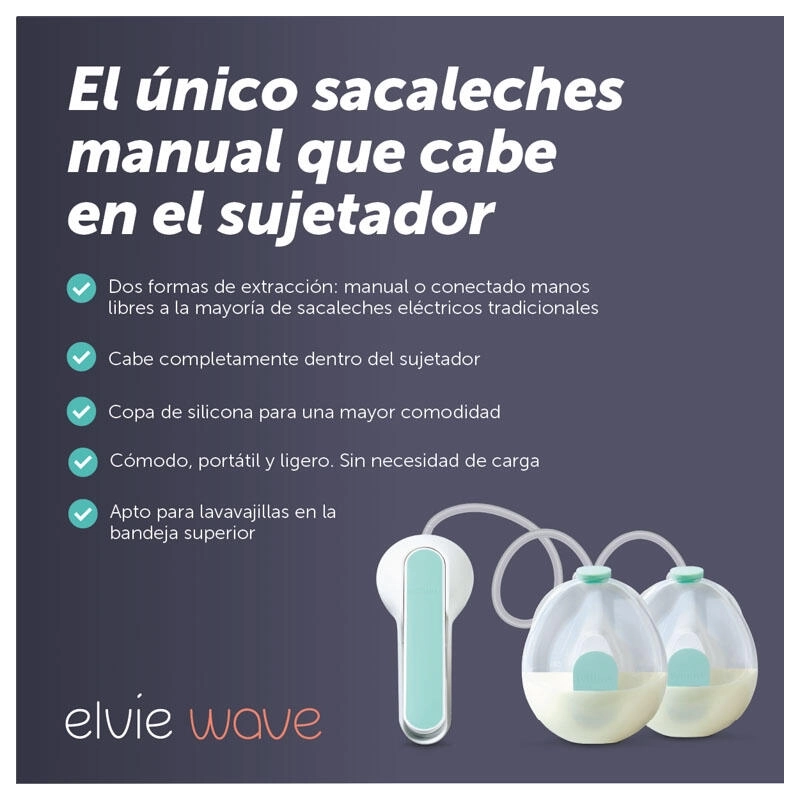 Elvie Wave Doble- Sacaleches manual portátil Elvie Wave Doble- Sacaleches manual portátil