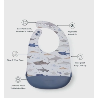 Babero de silicona Sharks
