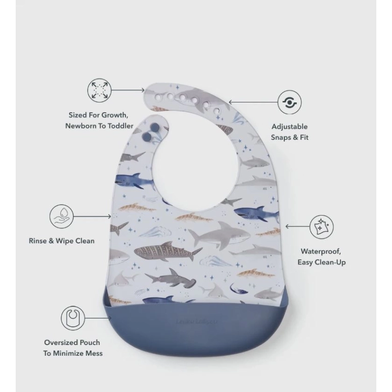 Babero de silicona Sharks
