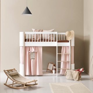 Cama Elevada Wood Mini+ Junior Oliver Furniture 68*162* White/Oak 123