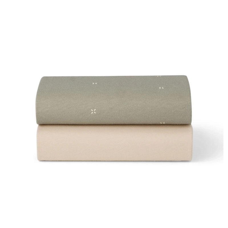 Pack 2 sábanas bajeras SnuzPod5 Sage Cross / Cashmere