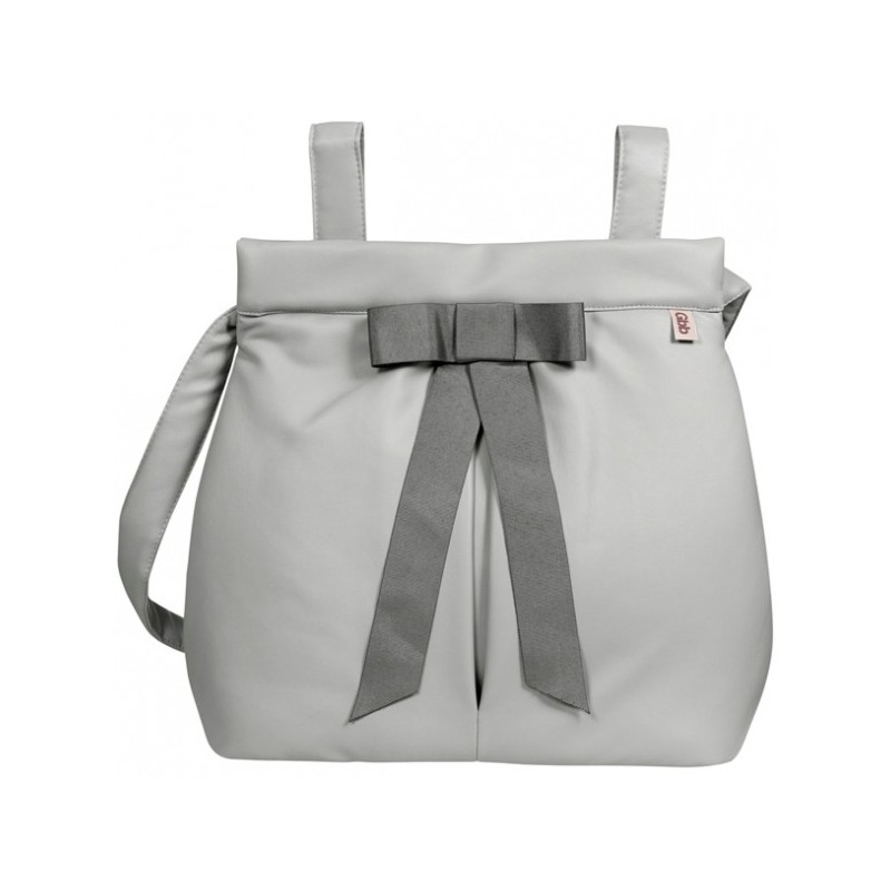 Bolso panera Ágata gris lazo gris oscuro